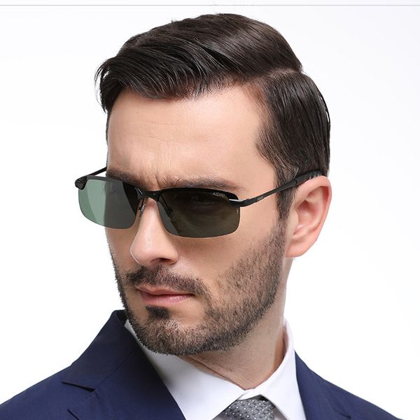 

rimless men's sunglasses polarized men driving glasses alloy frame male oculos eyewear accessories for men uv400 gafas de sol, White;black