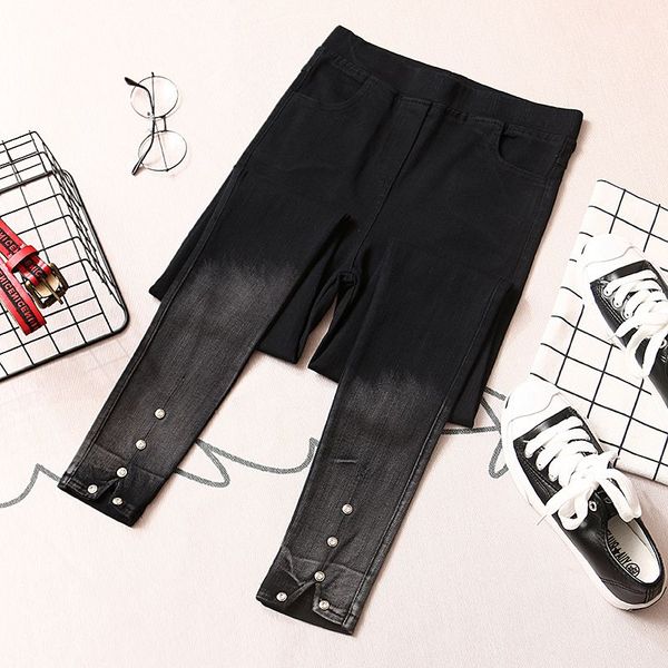

4xl plus big size panty women spring winter autumn 2017 feminina fashion elastic new thin trousers stretch pants female y0918, Blue