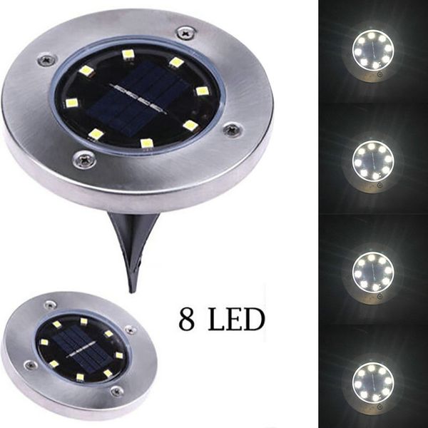 

Edison2011 IP65 Waterproof 8 LED Solar Outdoor Ground Lamp Landscape Lawn Yard Stair Underground Buried Night Light Home Garden Decoration