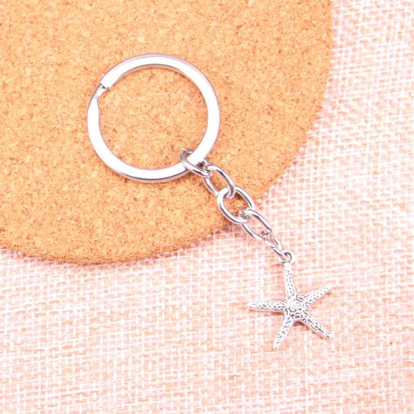 

new arrival starfish charm pendant keychain key ring chain accessories jewelry making for gifts, Silver