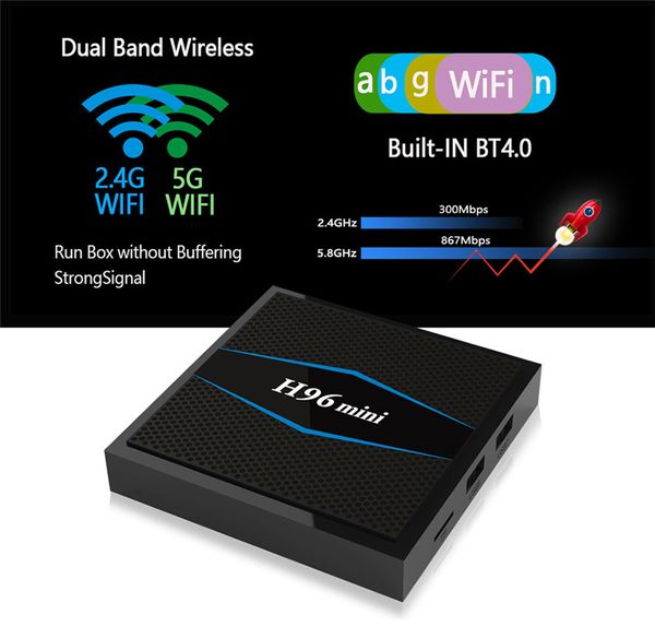

H96 mini mart tv box amlogic 905w 2gb 16gb android 7 1 tv box bt 4 0 2 4g 5g dual wifi media player