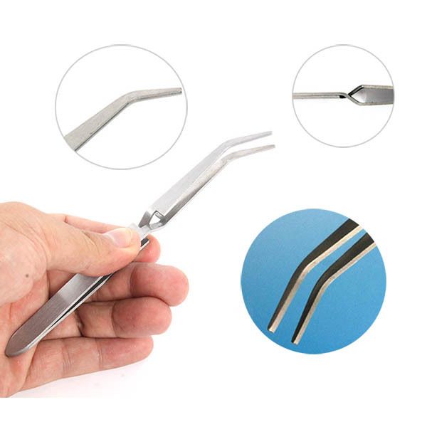 

multi-function acrylic nail art tweezers clip uv gel tips pick up sculpture tool, Silver