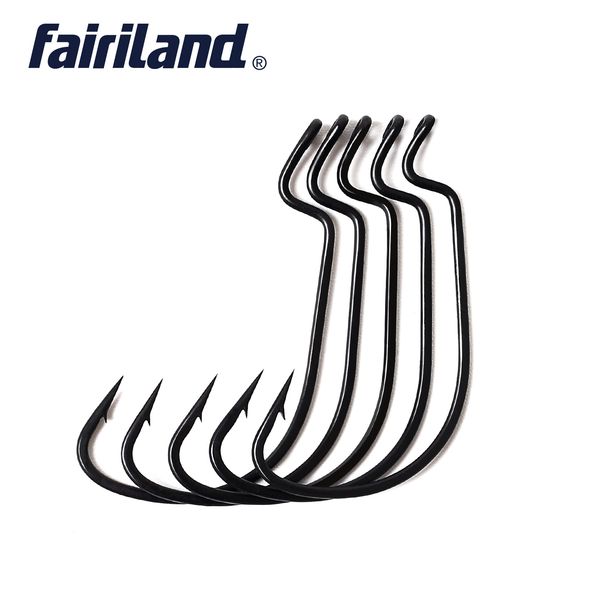

10pcs crank worm fishing hooks ptfe coated wide gap offset hook 2 1 1/0 2/0 3/0 high carbon steel deep throat soft worm hook