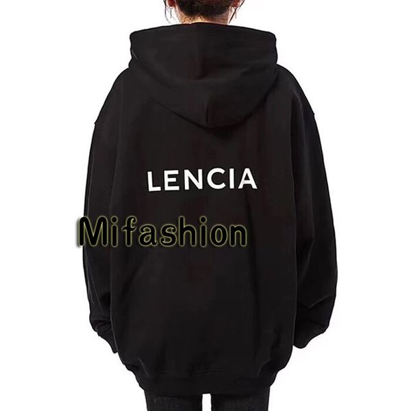 

19FW Europe Paris Back Logo Autumn Winter Fashion Backside Hooded Hoodie Men Women Clothes Casual Cotton Sweatshirt
