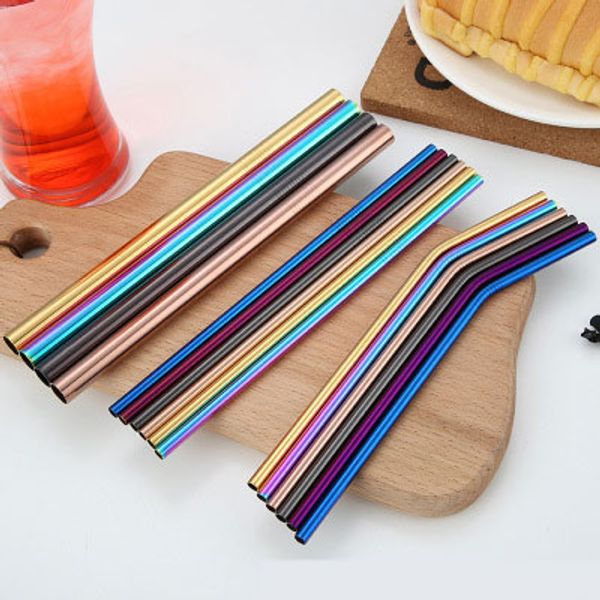 

price colorful stainless steel straight curved drinking straw for mugs rainbow bend straws bar bent coffee drinking straws sucker