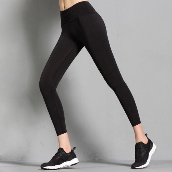 

2018 women sport tight pants plus size 2xl solid elastic waist slim stretch fitness yoga running gym exercise workout leggings, White;red