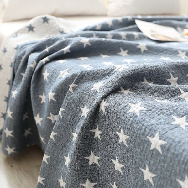 

new 2018 throw blanket - 1piece 200*230cm cotton blanket three layers gauze brand super soft star blankets