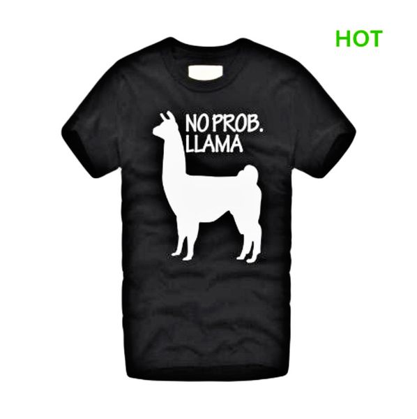 

Funny Design Animal Alpaca Printed NO PROB LLAMA O Neck Man T-shirt 100% Cotton Short Sleeve T Shirt Hight Quality Clothes