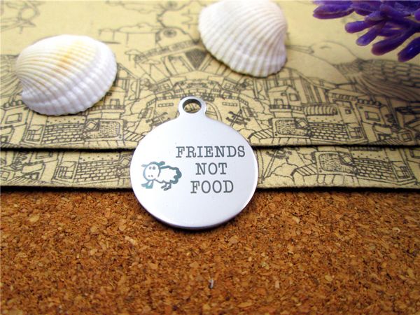 

40pcs--"sheep- friends not food"stainless steel charms more style for choosing diy charms pendants for necklace, Bronze;silver