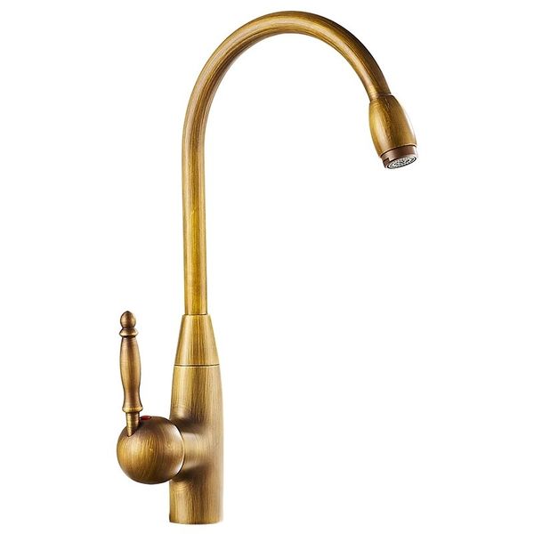 

single hole antique brass kitchen sink faucet vanity swivel mixer water tap rotate spout cozinha