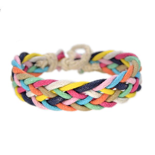

cotton colorful bracelets original handmade jewelry diy #ez120, Golden;silver