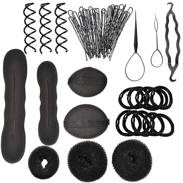 

fashion stylized hairdressing fashion elastic hairclip hairdressing roller roll curlers magical hair bun clip torsade braid ha