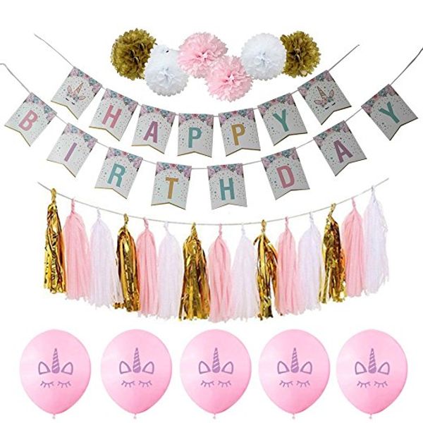

1 компл. единорог с Днем Рождения баннер Baby Shower дети дети дети Party Decor мультфильм ба
