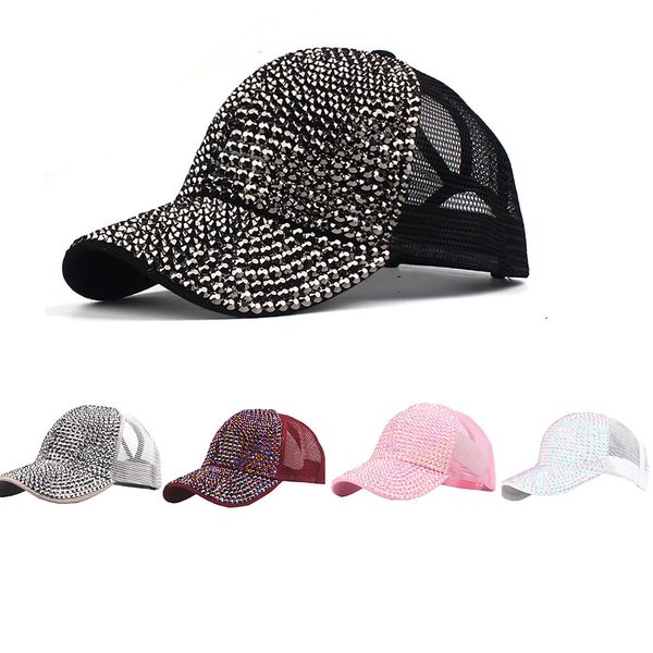 

kancoold unisex fashion women rhinestone outdoor baseball cap bling diamond hat adjustable hip hop baseball caps couple pj0913, Blue;gray