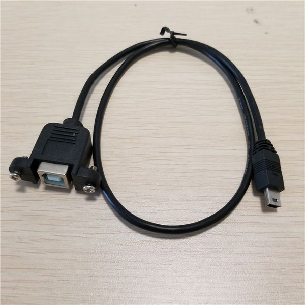 

Wholesale 100pcs/lot Mini USB Type B 5Pin to Printer Port USB 2.0 Type B Male to Female Panel Mount Data Cable 0.5M/19.7inch