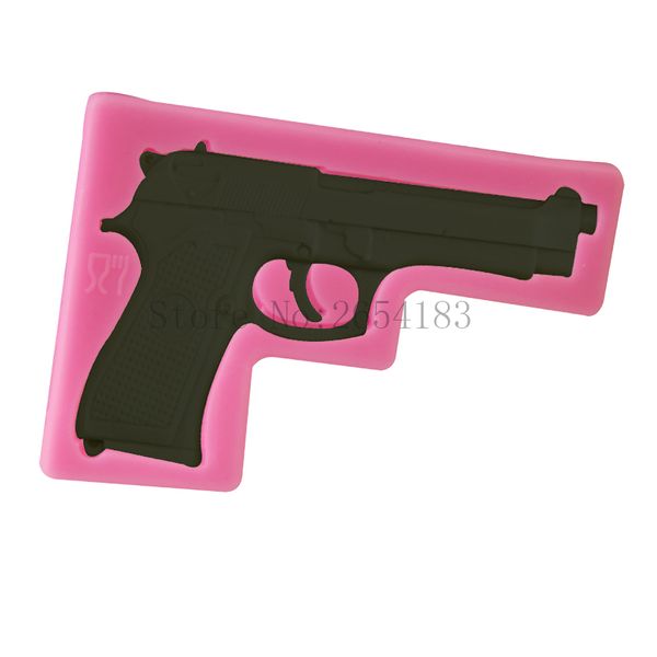 FAI DA TE Pistola Pistola Forma Fondant Sapone 3D Cake Silicone Stampo Cupcake Jelly Candy Chocolate Decoration Decoration Tool Tool Stampi FQ3320