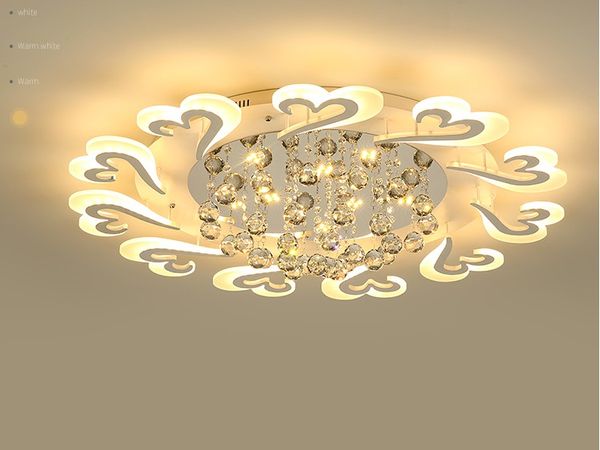 Красивая атмосфера Современный Nordic LED Crystal потолочные светильники гостиной лампы подвесные освещения теплые романтические спальни фойе акриловые творческие