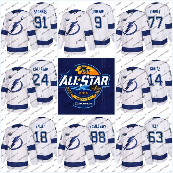 

2018 All-Star Game Tampa Bay Lightning Tyler Johnson Steven Stamkos Victor Hedman Nikita Kucherov Ben Bishop Ice Hockey Jerseys