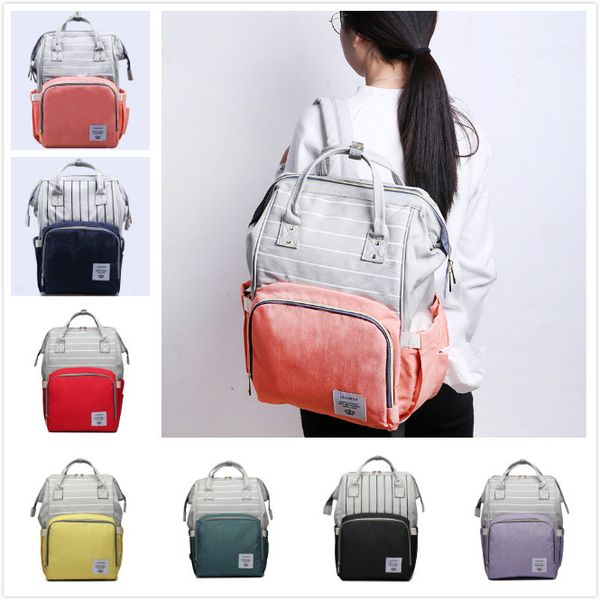 

8 designs striped waterproof mommy backpacks baby nappies bags newborn baby diaper bags family travel bags maternity large capacity outdoor