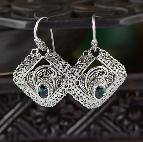 

2018 time-limited promotion brinco 925 jewelry baroque fashion women's crystal stone earrings exquisite craft palace retro, Golden;silver