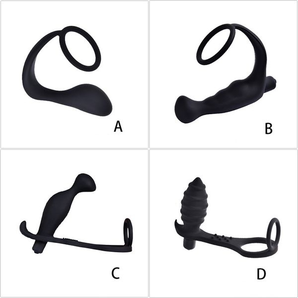 Brinquedo sexual massageador masculino, vibrador de massagem de próstata com anel peniano, brinquedos para plugue anal gay, massageador masculino