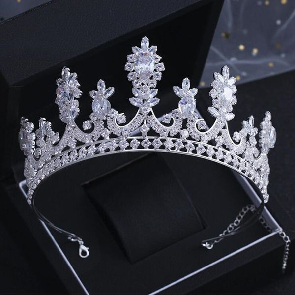

High-End European Tiaras and Crowns luxury Zircon Rhinestone Bridal Wedding Hair Accessories Headbands Headpieces For Women Jewelry
