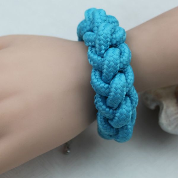 

handmade knitted neon color cotton rope multicolor candy color bracelet fashion fluorescence vintage style bracelet, Black