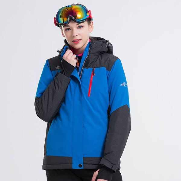 

blue color ski jacket women snowboard jacket outdoors hiking camping female winter snow clothes winter warm coat nieve