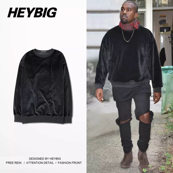 

Оптово-бархатная мужская толстовка с капюшоном KANYE WEST с круглым вырезом бренда То