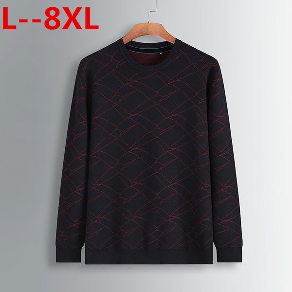 

8xl 6xl 5x new autumn fashion brand casual sweater o-neck striped slim fit knitting mens sweaters and pullovers men pullover men, White;black