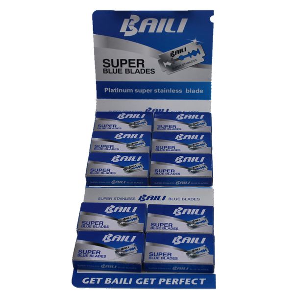 

classic double-sided blade manual razor blades stainless steel super blue blades 100 pcs/lot knife safety razor