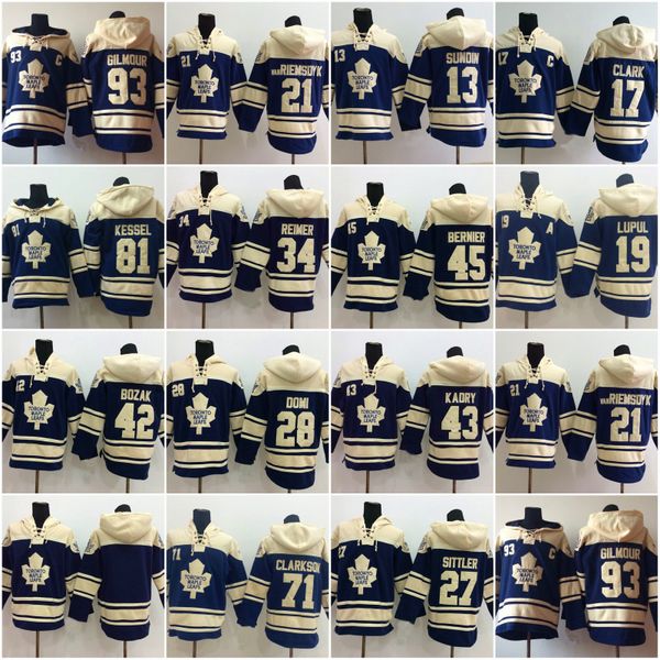 

#34 James Reimer Hockey Hoodies Toronto Maple Leafs Phil Kessel Nazem Kadri Doug Gilmour David Clarkson hockey Jersey Sweashirts