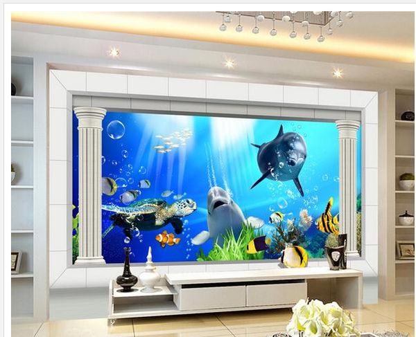 

обои home decor дизайнеры фэнтези подводный мир 3d стерео дворец римская колонка tv фон стены