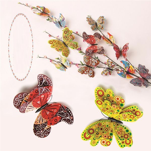 

colourful simulation butterfly set bedroom diy stereoscopic adornment butterfly home furnishing handicraft toys t3i0104