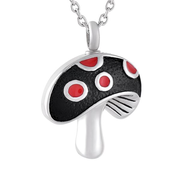 

ijd9799 персонализированные гриб из нержавеющей стали кремация урна ожерелье пепел держатель шкатулка память мемориал для женщин мужчины юве, Silver