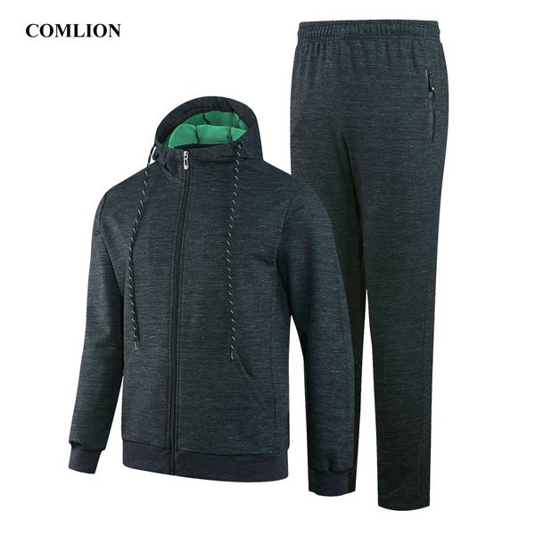

2018 men's hoodies tracksuit casual hoodies and sweatpants set pants suits hooded jackets zipper coat black c75, Gray