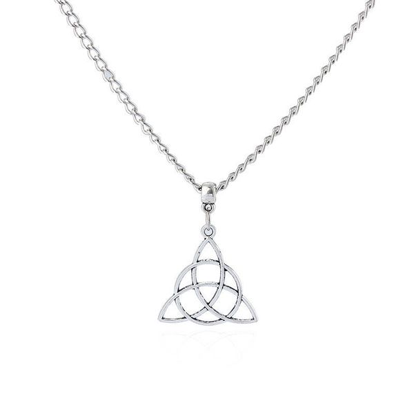 

Горячие Продажа Ancient Silver Triquetra Trinity Knot Шарм кулон ожерелье мужчин и женщин моды тво