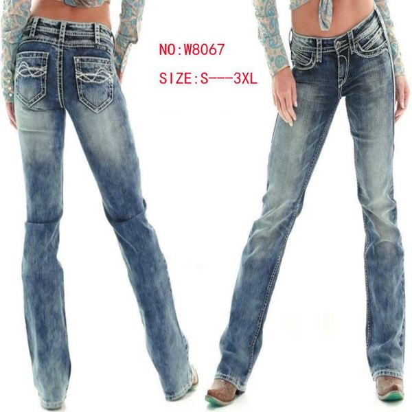 Compre Pantalones De Mezclilla Rectos De Slimjeans Rectos De Media