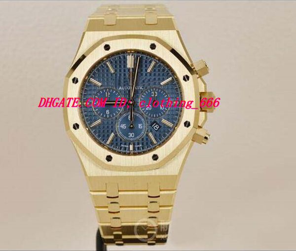 

роскошные наручные часы 41мм желтое золото синий циферблат 26320ba.oo.1220ba.02 кварцевые мужские часы мужские часы высокое качество, Slivery;brown