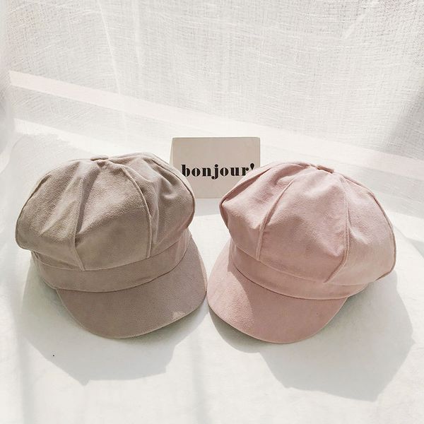 

2018 women beret winter hats for women suede fabric octagonal hat men beret cap hat female vintage flat cap boinas gorras, Blue;gray