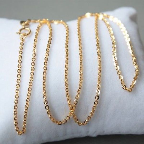 

fine au750 pure 18k yellow gold necklace women o link chain 18inch, Silver
