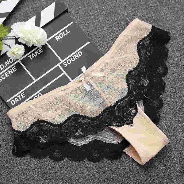

1pc soft breathable women panty low-rise knickers hollow briefs ultra thin underwear lace panties lady summer g-string, Black;pink