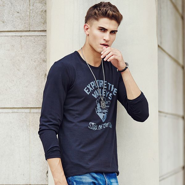 

Men T Shirt Fashion Brand Clothing Men 'S Long Sleeve T Shirt Cotton Elastic Casual T -Shirt Male 4xl Plus Size