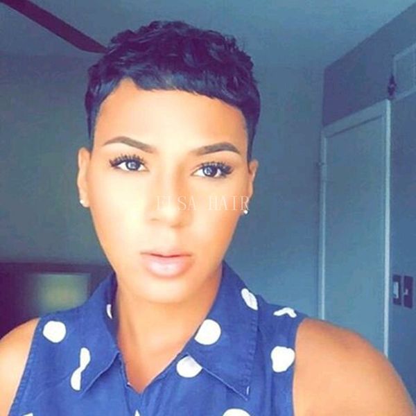 Pixie Cut Short Natural Hair Style Cuts Brazilian Human Short Hair Bob Full Lace Wig With Baby Hair Lace Front Wig For Black Women Lace Front Wigs