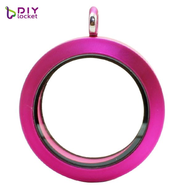 

diylocket new colorful 30mm round twist living locket necklace floating charm locket pandent (chains included for, Black