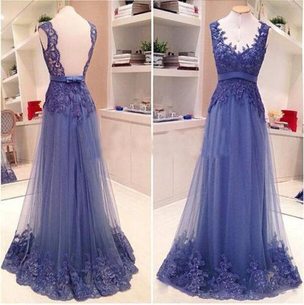 

backless prom dresses handmade appliques lace sleeveless v neck floor length a line long evening gowns 2019 new pageant dress, Black