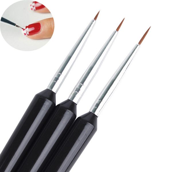 

3pcs/set acrylic french nail art design painting & dotting pen polish brushes black nail tools ing, Yellow