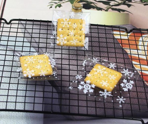 

рождество снежинка cookie мешок пластиковые самоклеющиеся печать упаковка мешок diy конфеты подарок сумки свадьба день рождения детские пода