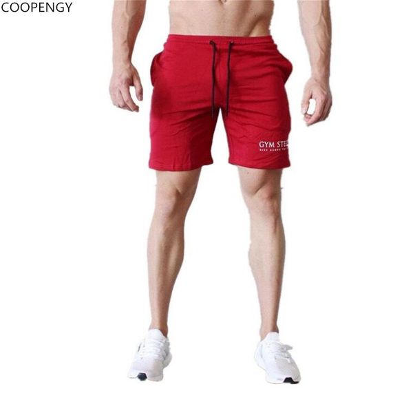 

2018mens printed cotton shorts calf-length gyms fitness fashion workout casual brand short pants men red black white