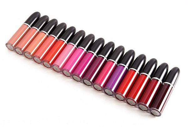 

New Makeup Retro Matte Liquid Lip Colour WaterProof Glaze Lipgloss 15 Different Colors With English Name DHL free shipping